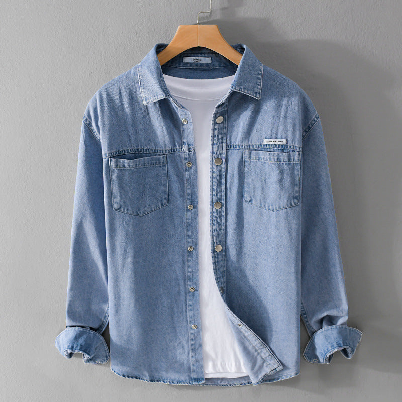 Herren Jeans-Worker-Overshirt im Hemdjacken-Stil mit Brusttaschen Nord Taschen