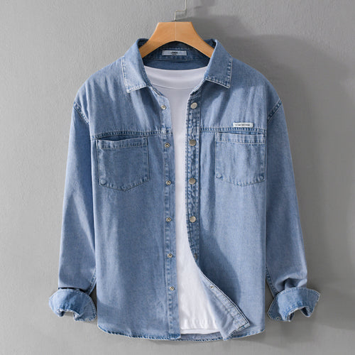 Herren Jeans-Worker-Overshirt im Hemdjacken-Stil mit Brusttaschen Nord Taschen
