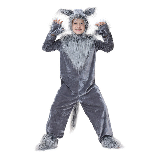 Mädchen Plüsch Wolfskostüm mit Kapuze und detailreichen Faux-Fell-Akzenten Nord Taschen