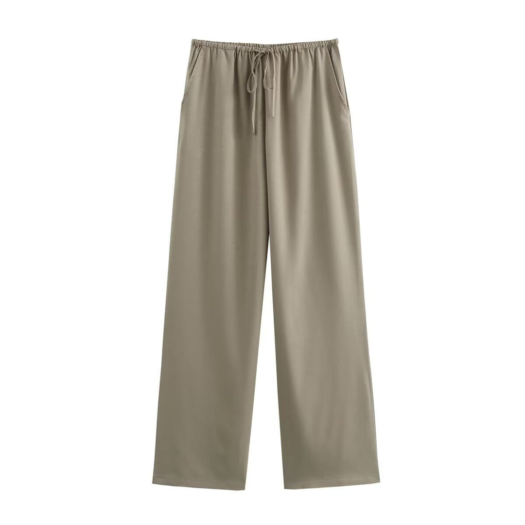 Damen weite Lounge‑Hose mit elastischem Tunnelzugbund und Eingrifftaschen Nord Taschen