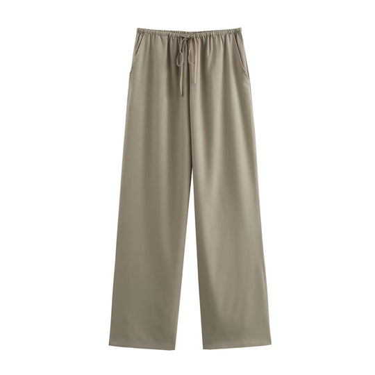 Damen weite Lounge‑Hose mit elastischem Tunnelzugbund und Eingrifftaschen Nord Taschen