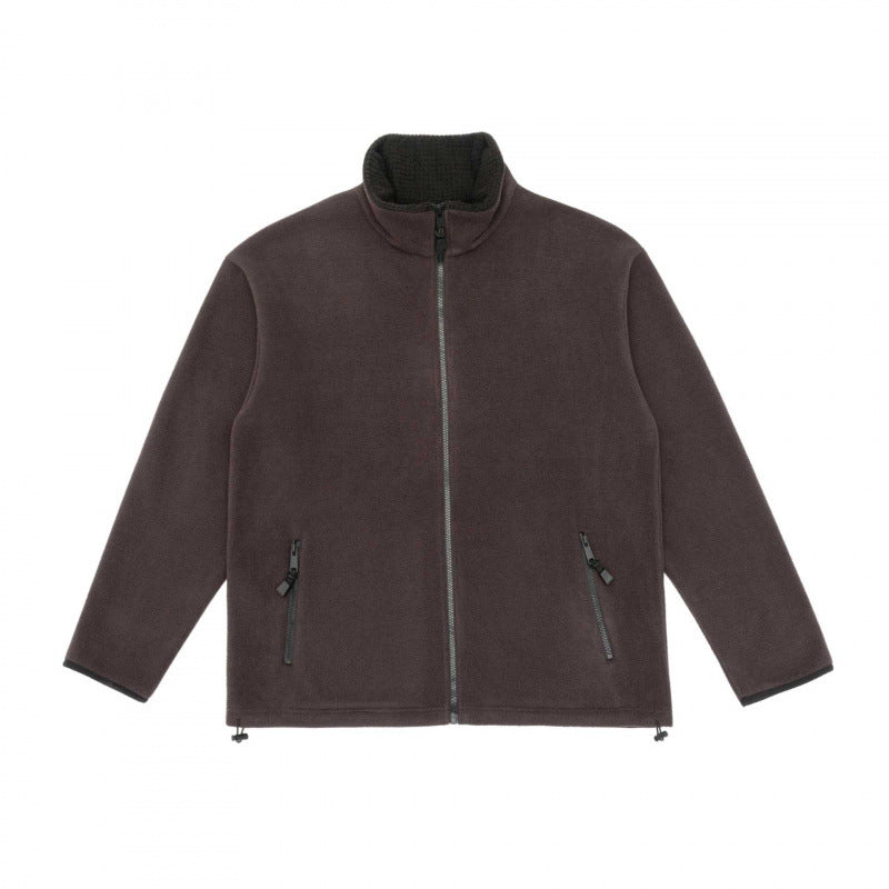 Herren Fleecejacke mit Stehkragen, windabweisendem Microfleece und Kordelzugsaum Nord Taschen