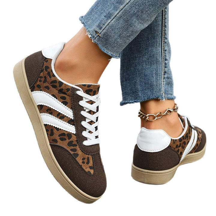Damen Sneakers im Leopardenmuster mit bequemer Sohle