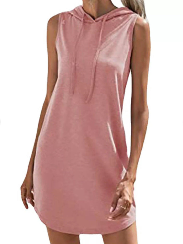 Damen Kapuzenkleid Aus Atmungsaktivem Jersey-Material