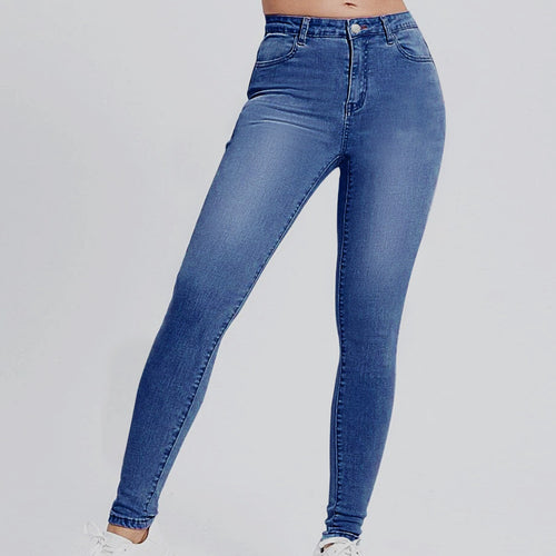 Damen Hochgeschnittene elastische Skinny-Jeans mit hoher Taille und Slim-Fit Nord Taschen