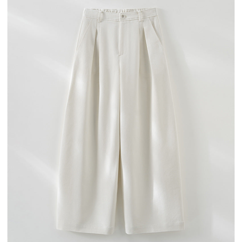 Damen Weite High‑Waist‑Hose mit Bundfalten und elastischem Rückteil Nord Taschen