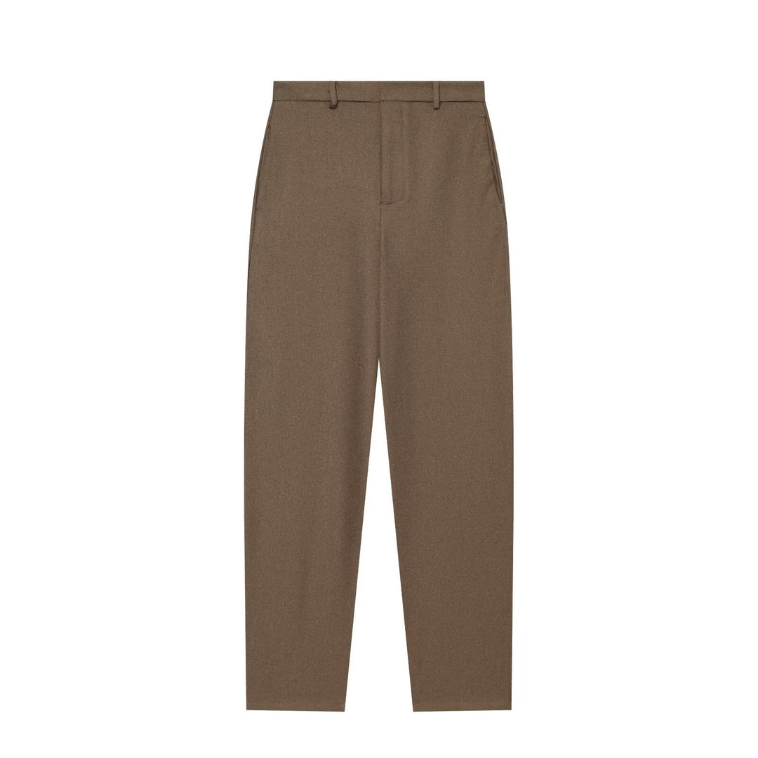 Damen Hochtaillierte konische Wolloptik-Stoffhose mit Bügelfalte und schmaler Knöchelpassform Nord Taschen