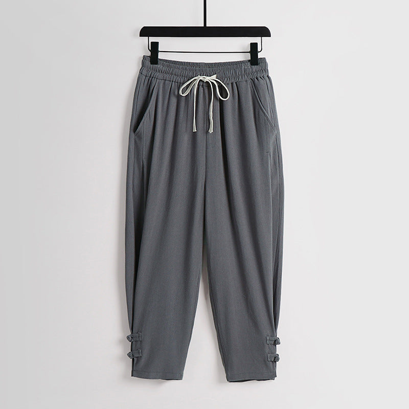 Damen Freizeit-Jogginghose mit Tunnelzug und Zierknöpfen am Knöchel Nord Taschen