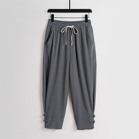 Damen Freizeit-Jogginghose mit Tunnelzug und Zierknöpfen am Knöchel Nord Taschen