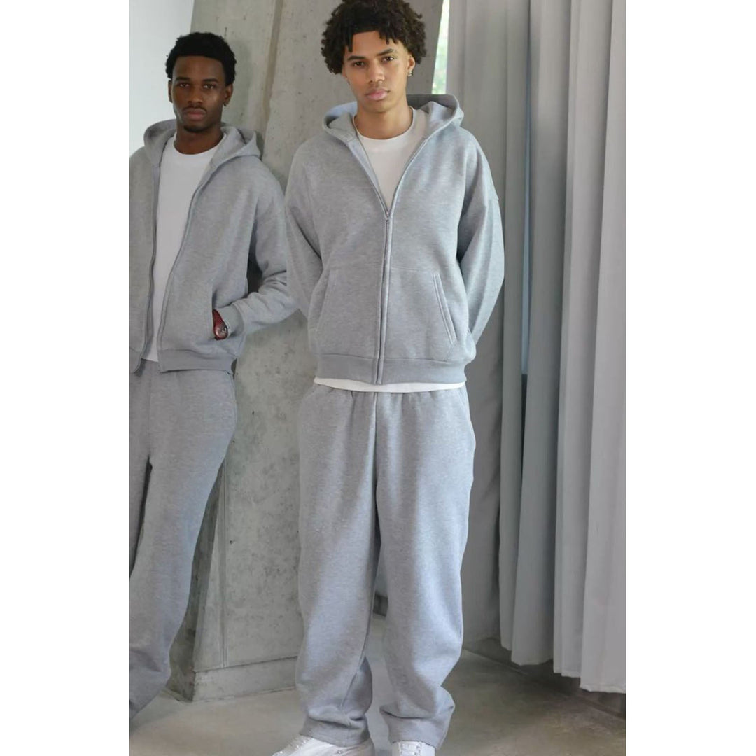 Herren nan Oversize Zip-Hoodie und Relaxed Sweatpants Set Nord Taschen