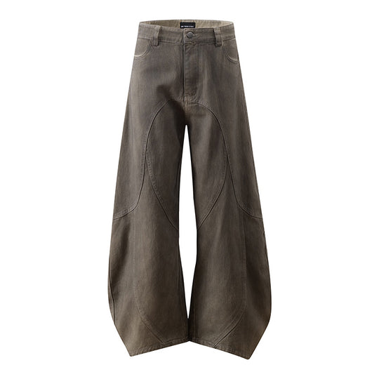 Damen Weite High‑Waist Culotte‑Hose mit ballonförmiger Silhouette und Zierpaneelen Nord Taschen