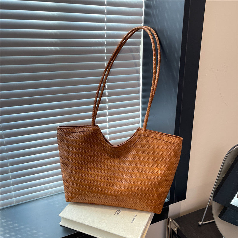 Damen Jute-Shopper-Tasche mit auffälligem Wabenmuster Nord Taschen