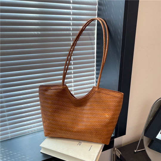 Damen Jute-Shopper-Tasche mit auffälligem Wabenmuster Nord Taschen