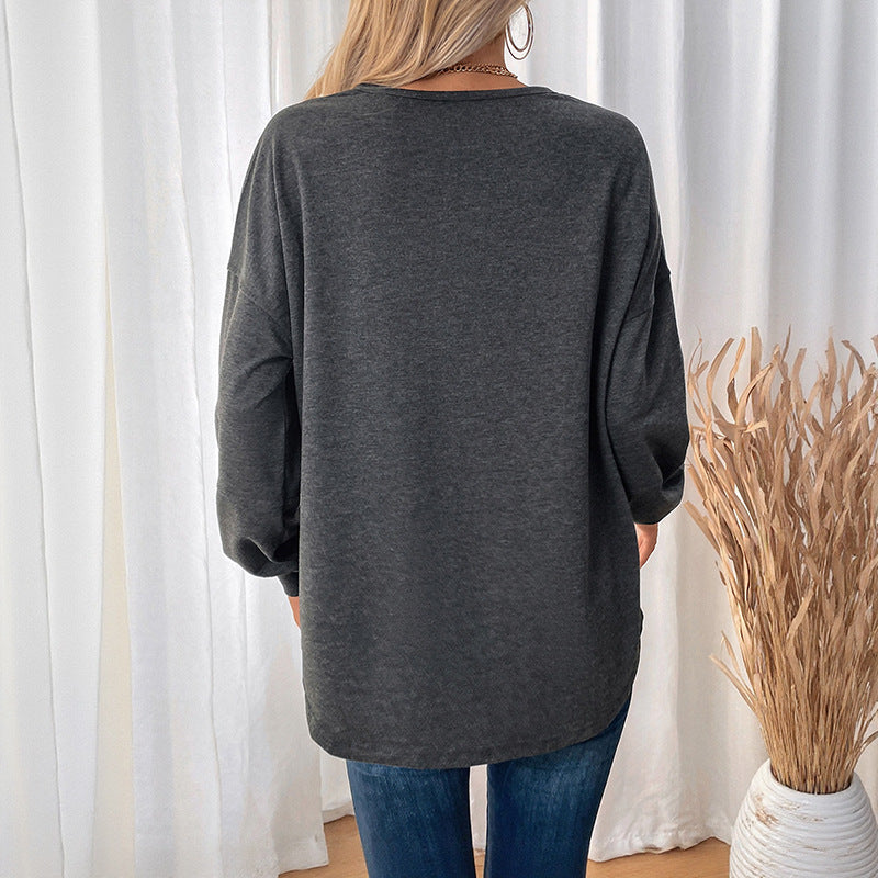 Damen Legeres Langarmshirt Nord Taschen