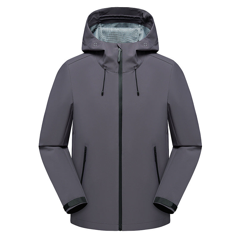 Herren Urbaner Softshell-Regenparka mit getapten Nähten, verstellbarer Kapuze und wasserdichtem Reißverschluss Nord Taschen