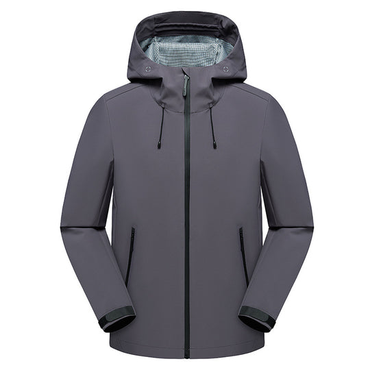 Herren Urbaner Softshell-Regenparka mit getapten Nähten, verstellbarer Kapuze und wasserdichtem Reißverschluss Nord Taschen
