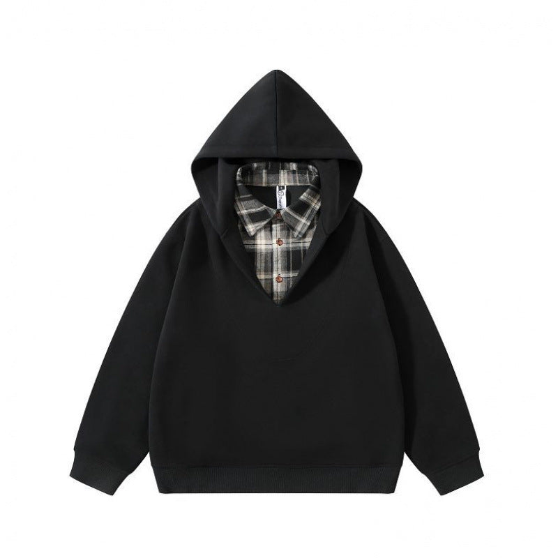 Unisex Oversize Kapuzenpullover mit integriertem Hemdkragen im Layering‑Look Nord Taschen