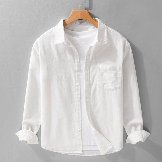 Herren Soft‑Touch Baumwollmix Overshirt im Layering‑Look mit Brusttasche Nord Taschen