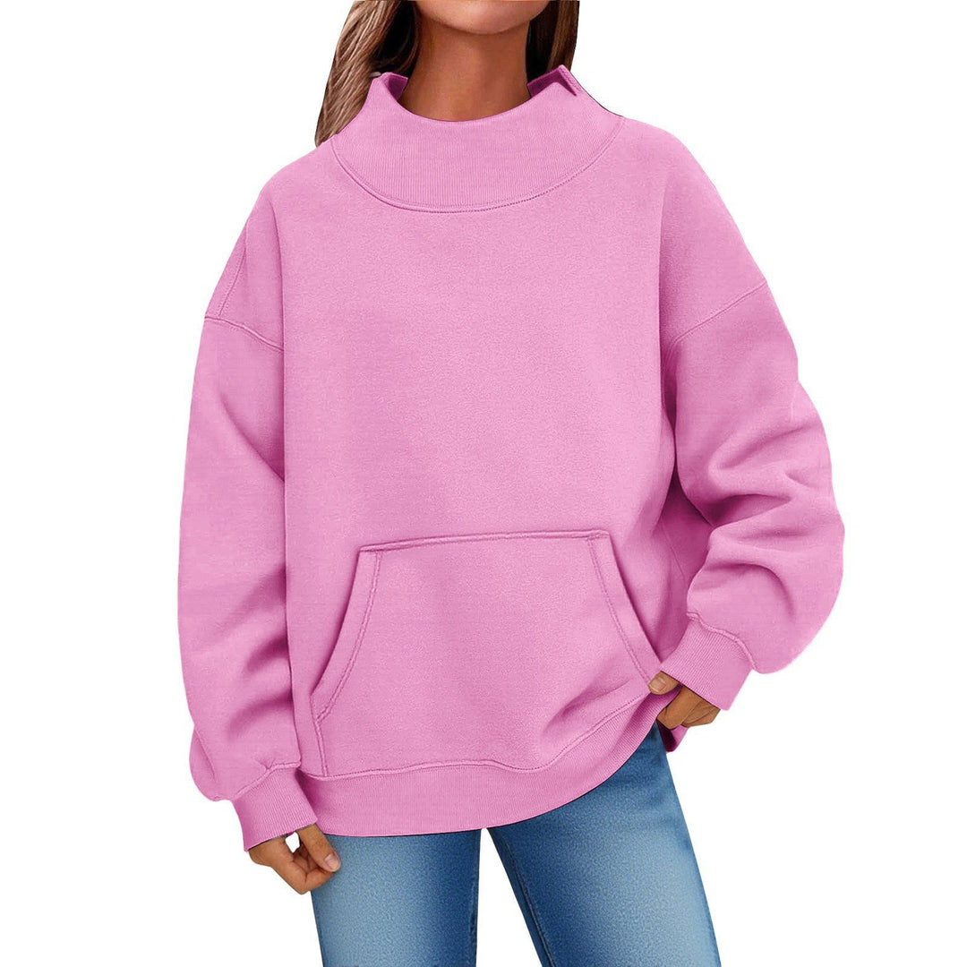 Damen Oversized Hoodie mit Stehkragen und Kängurutasche Nord Taschen