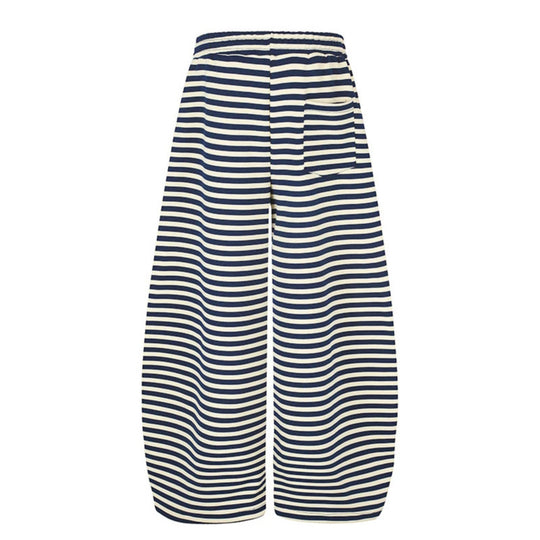 Damen Weite Palazzo-Loungehose mit hohem Komfortbund, Tunnelzug und Fotopatch-Details Nord Taschen