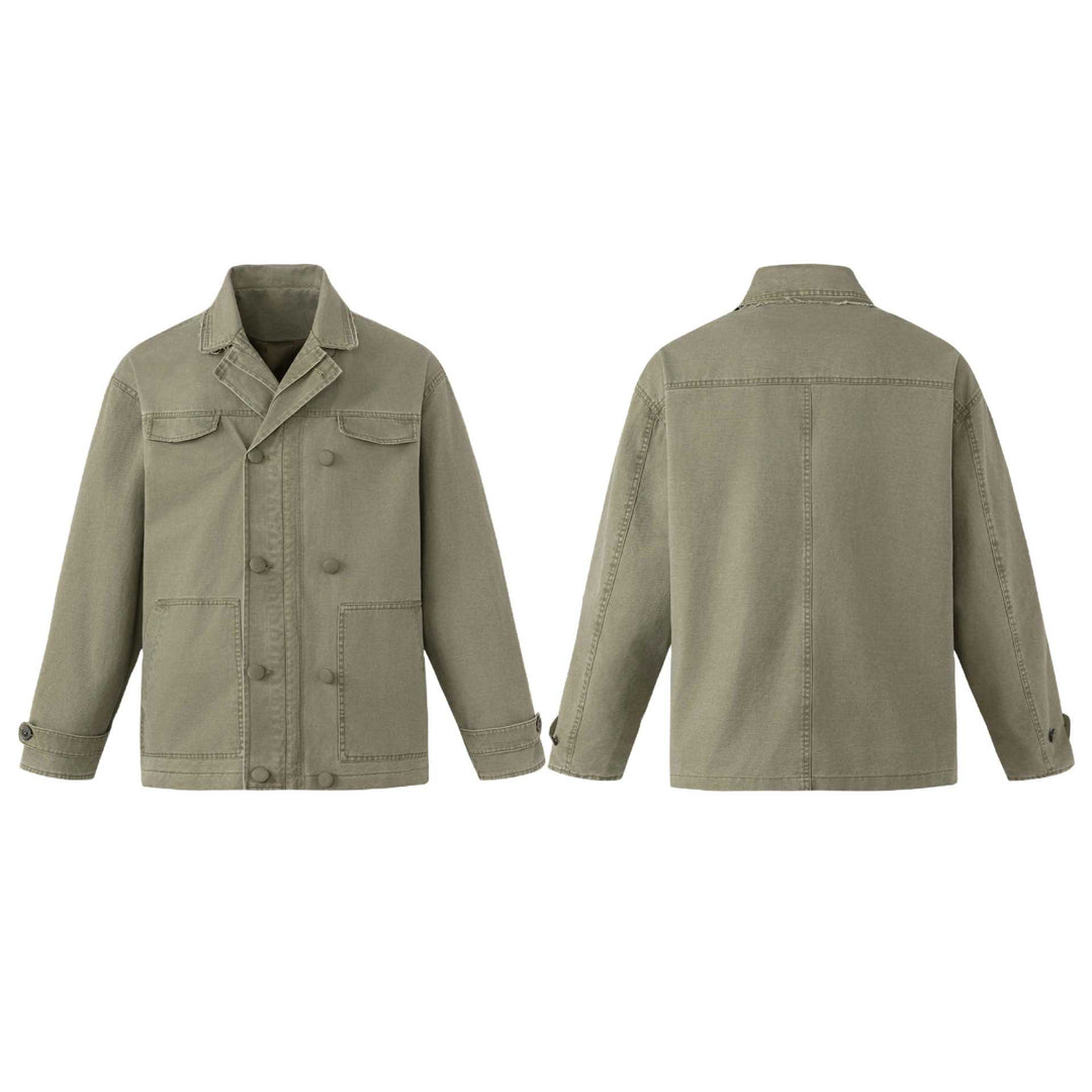 Unisex Robuste Canvas-Workwear‑Blouson mit doppelter Knopfreihe, aufgesetzten Fronttaschen und verstärkten Ärmeln Nord Taschen