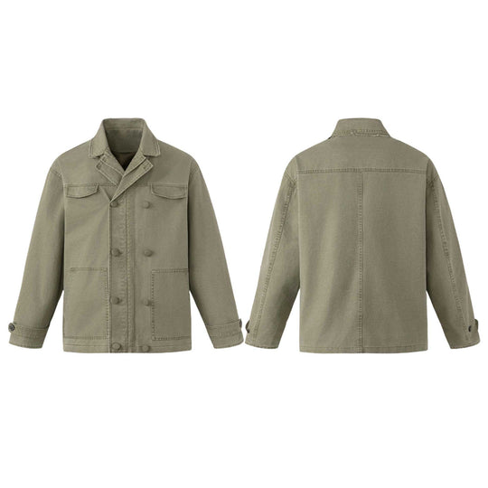 Unisex Robuste Canvas-Workwear‑Blouson mit doppelter Knopfreihe, aufgesetzten Fronttaschen und verstärkten Ärmeln Nord Taschen