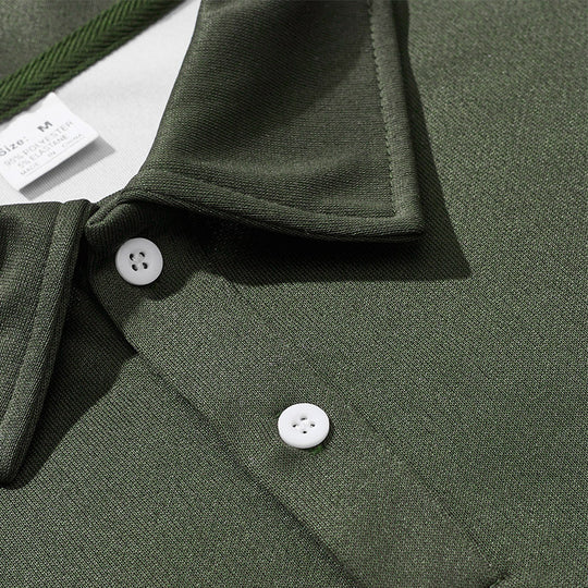 Herren Relaxed Polo-Sweatshirt mit Druckknopf-Blende und Kontrastarmdetails Nord Taschen