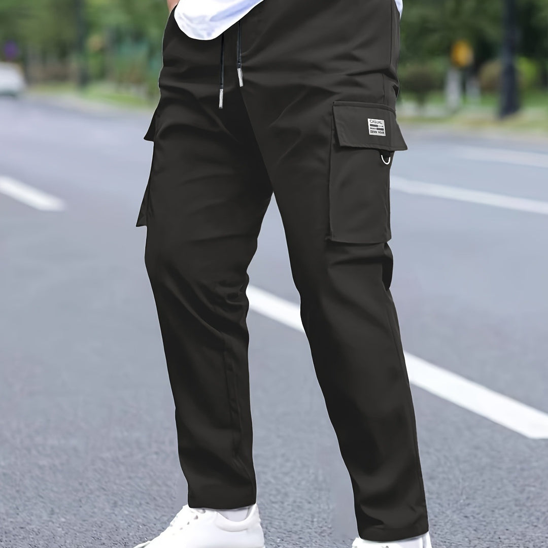 Herren Cargohose konisch zulaufend im Joggerstil mit Tunnelzug, Klappfächern & D‑Ring Nord Taschen