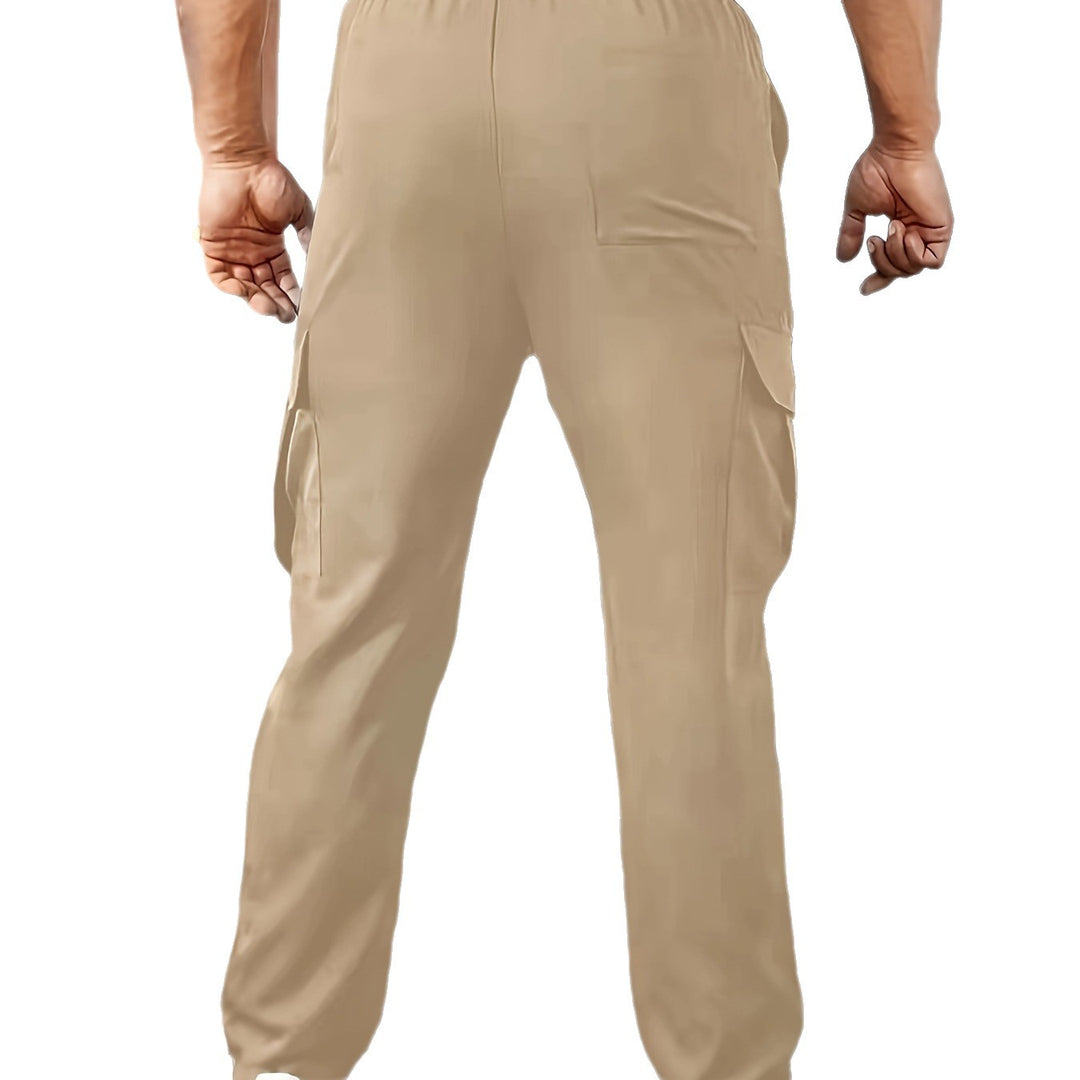 Herren Tapered Cargo-Jogginghose mit flachem Tunnelzug, Mehrfachtaschen & schmalem Knöchelsaum Nord Taschen