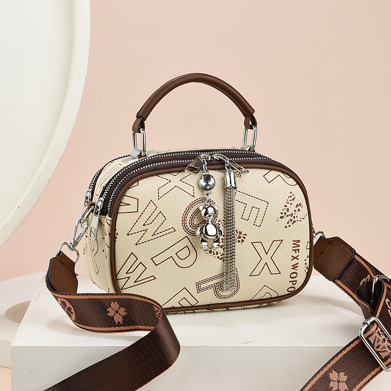Damen Umhängetasche mit floralem Muster und robustem Tragegurt Nord Taschen