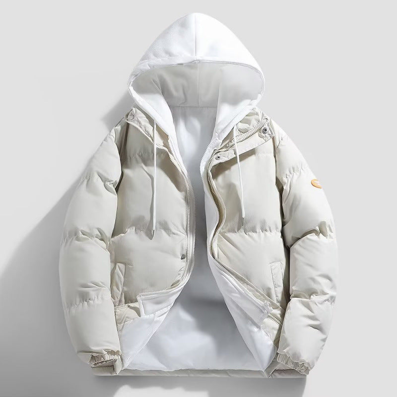 Herren Gepolsterte Winter-Steppjacke mit zweilagiger Kapuze und elastischen Bündchen Nord Taschen