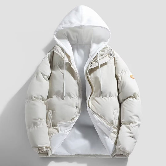 Herren Gepolsterte Winter-Steppjacke mit zweilagiger Kapuze und elastischen Bündchen Nord Taschen