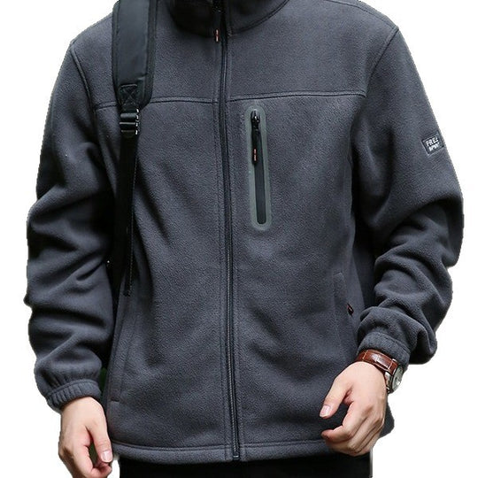 Herren Atmungsaktive Microfleecejacke mit wasserabweisender Brustreißverschluss-Leiste und Stehkragen Nord Taschen