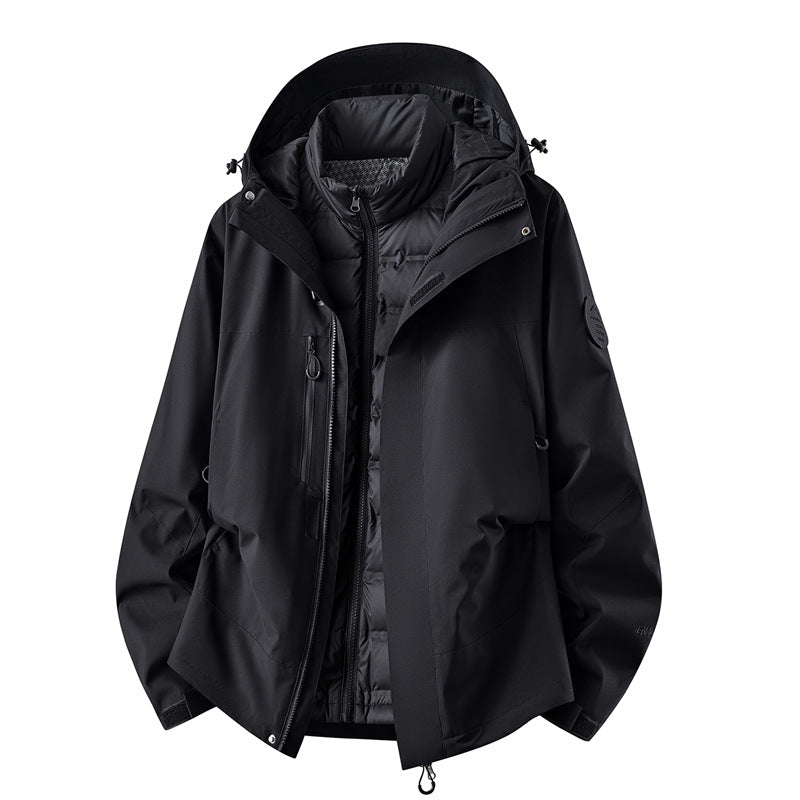 Herren wasserdichte Outdoorjacke mit abnehmbarer Fleece-Innenjacke Nord Taschen