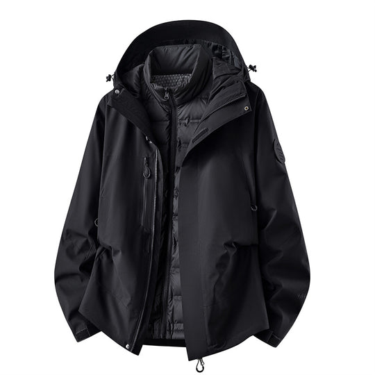 Herren wasserdichte Outdoorjacke mit abnehmbarer Fleece-Innenjacke Nord Taschen
