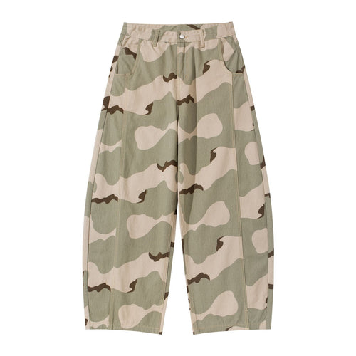 Damen Weite Cropped Cargohose im Camouflage Utility‑Look Nord Taschen