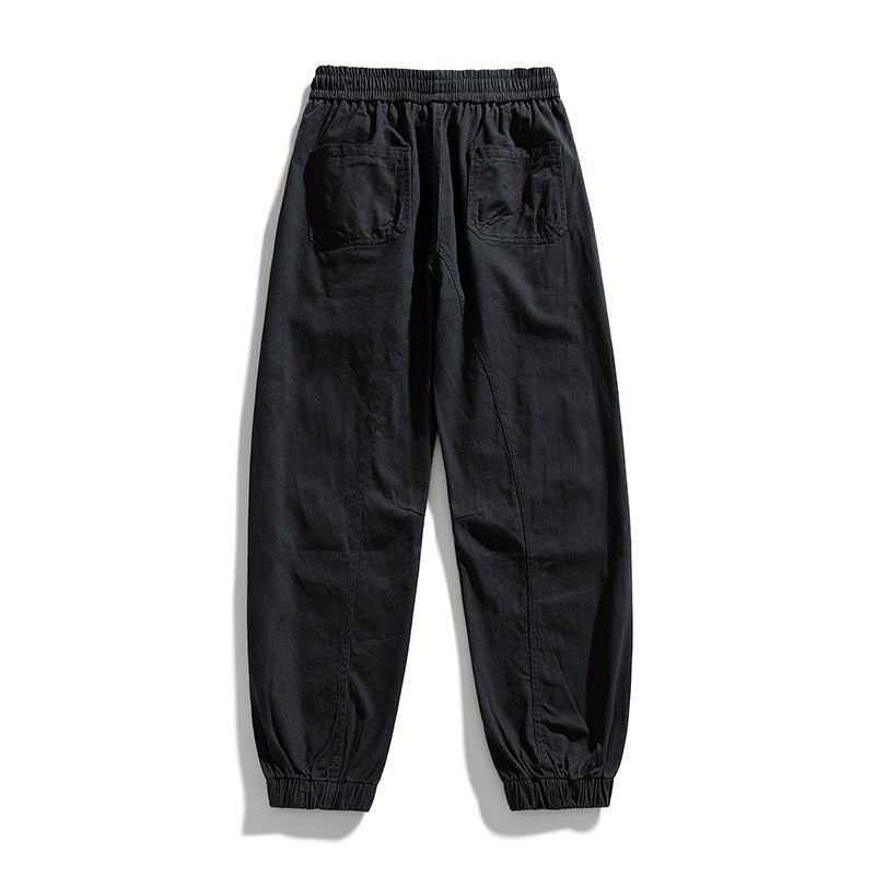 Herren Oversized Utility-Jogginghose aus robustem Baumwollmix mit Kordelbund, seitlichen Cargo‑Taschen & gerippten Bündchen Nord Taschen