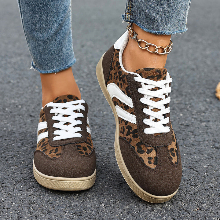 Damen Sneakers im Leopardenmuster mit bequemer Sohle