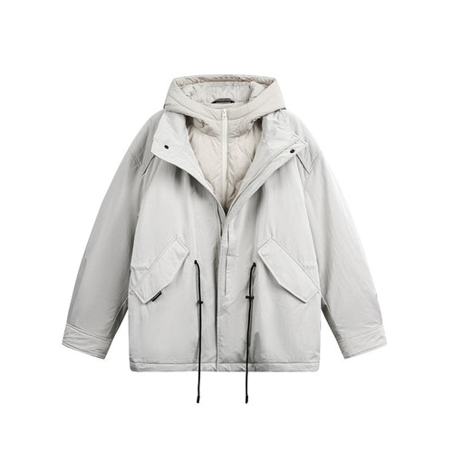 Herren Oversize Parka mit gesteppter Wattierung und Tunnelzug Nord Taschen