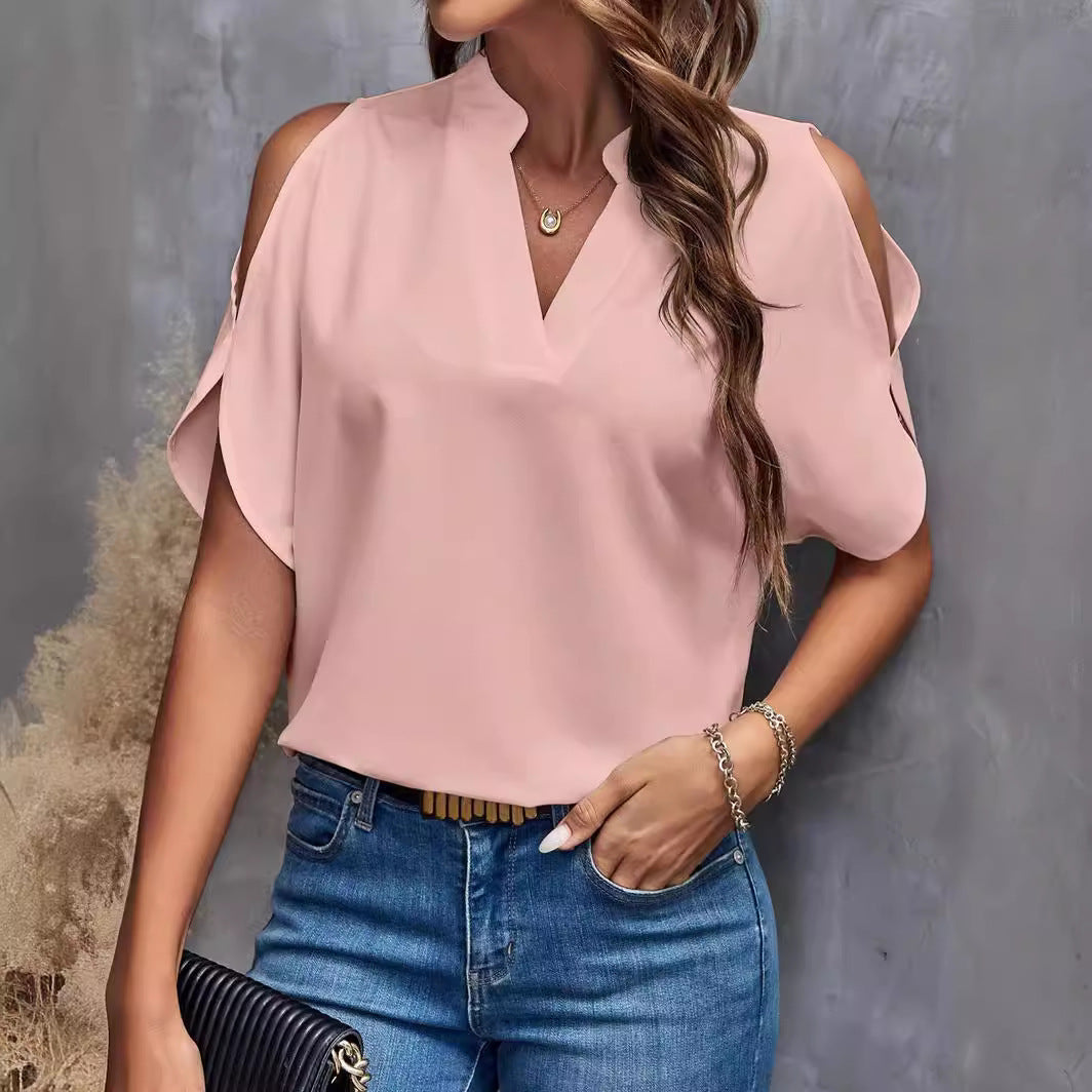 Damen Bluse mit offenen Schultern und stylishen Details