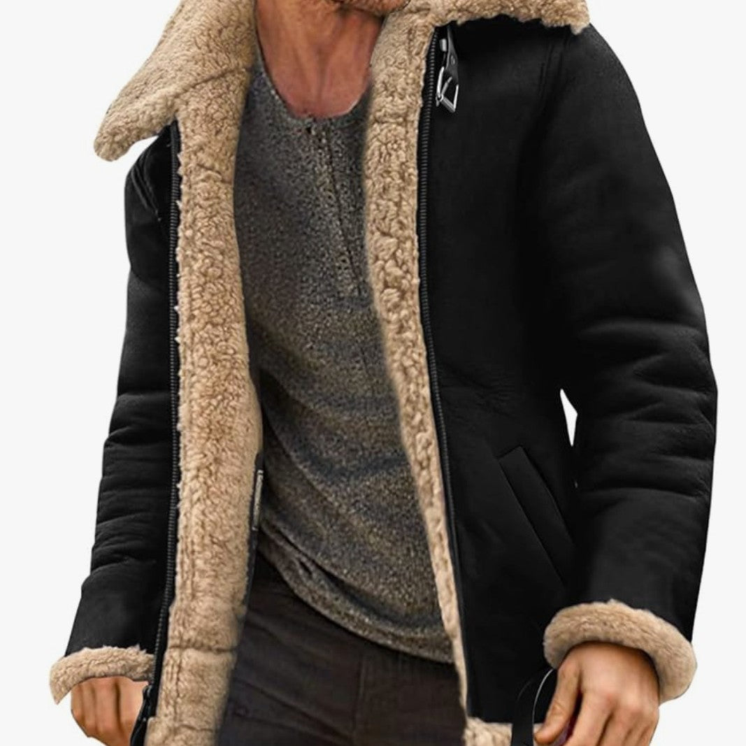 Luxus Lammfell Pilotjacke