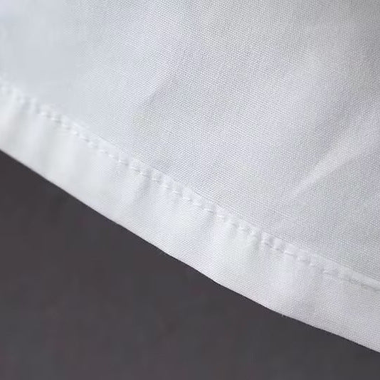 Damen Langärmlige Hemdbluse mit Stehkragen, Taillennaht und ausgestelltem Peplum Nord Taschen