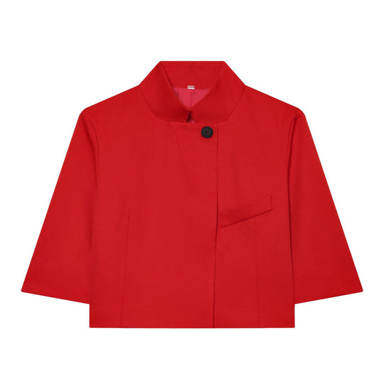 Damen 40+ kurzes Cape‑Blouson mit Stehkragen und Zierknopf Nord Taschen