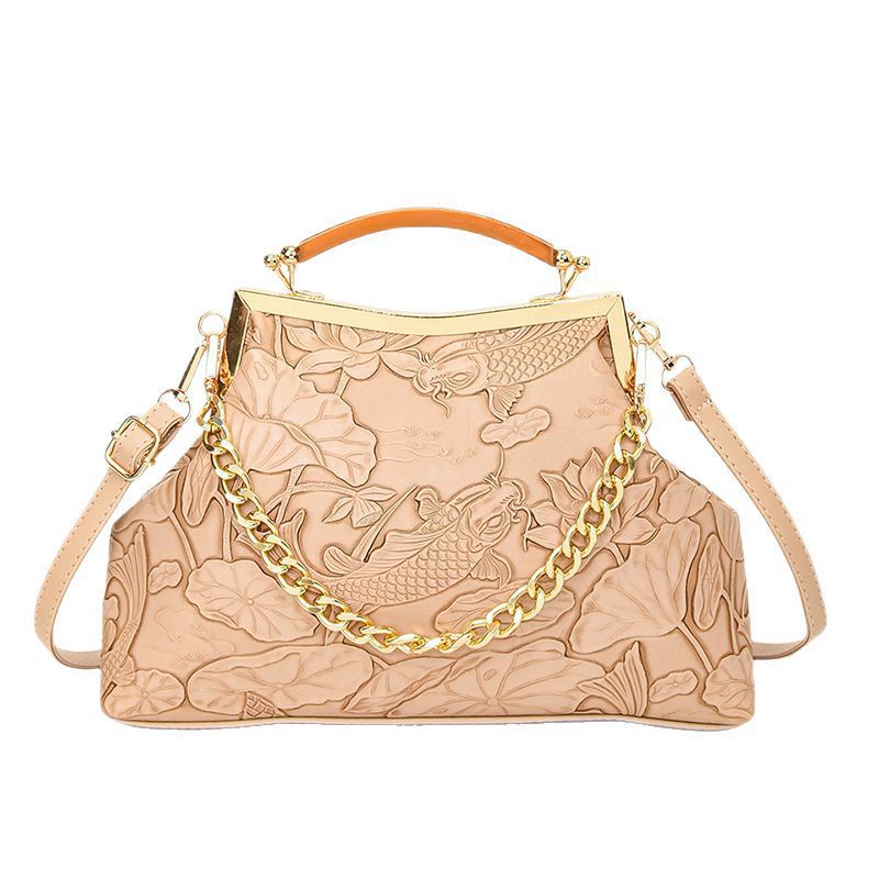 Damen elegante Handtasche mit floralem Präge-Design Nord Taschen