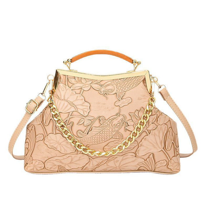 Damen elegante Handtasche mit floralem Präge-Design Nord Taschen