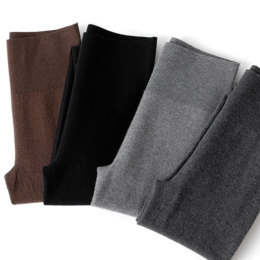 Damen Thermo-Feinstrick-Leggings mit hoher Taille und geripptem Knöchelabschluss Nord Taschen
