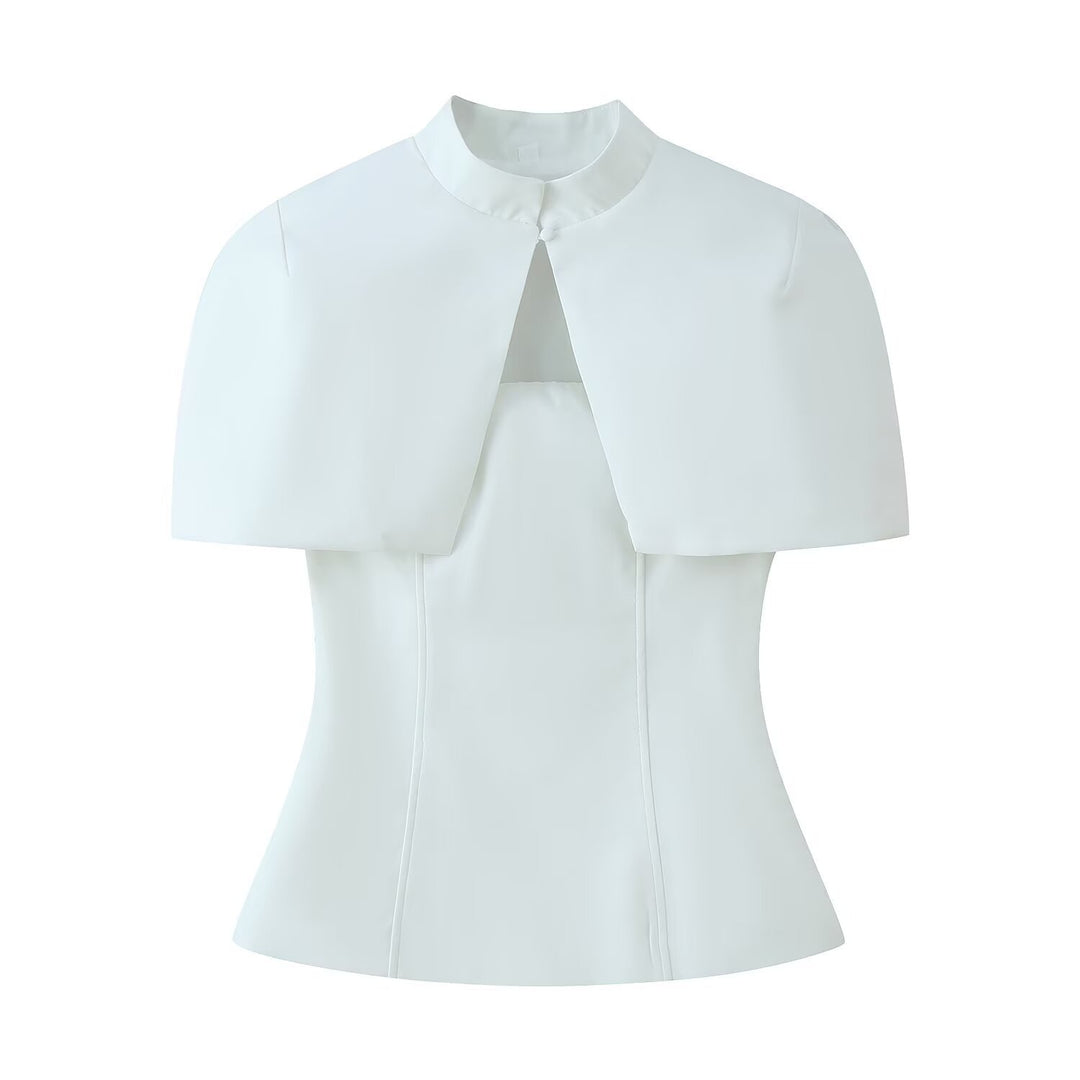 Damen Top mit Capelet-Überwurf und taillierter Peplum‑Silhouette Nord Taschen