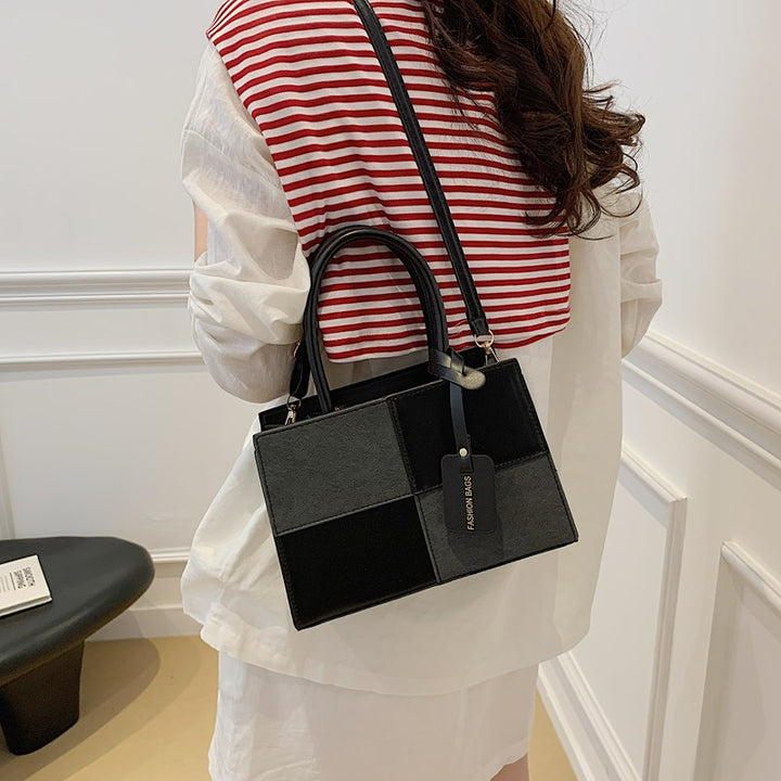 Damen elegante Handtasche mit strukturiertem Patchwork-Design Nord Taschen
