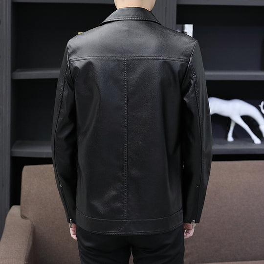 Herren Lederoptik-Zipblouson mit wärmender Teddyinnenlage und minimaler Nahtführung Nord Taschen