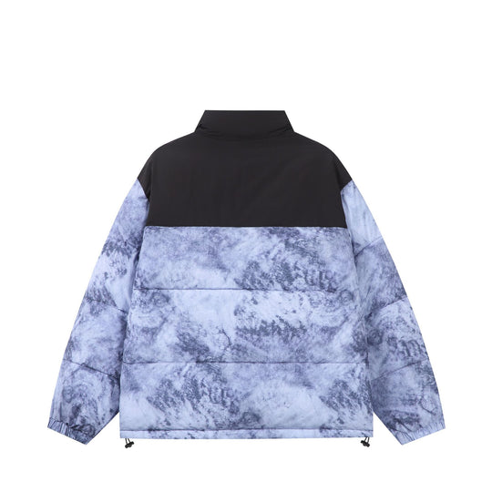 Unisex Gefütterte Boxy‑Isolationsjacke mit Marmoreffekt und hohem Stehkragen Nord Taschen
